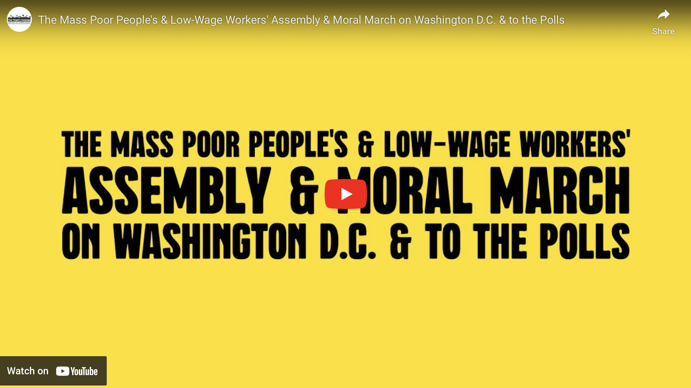 Video: The Mass Poor People’s & Low Wage Workers’ Assembly & Moral March on Washington, DC and to the Polls